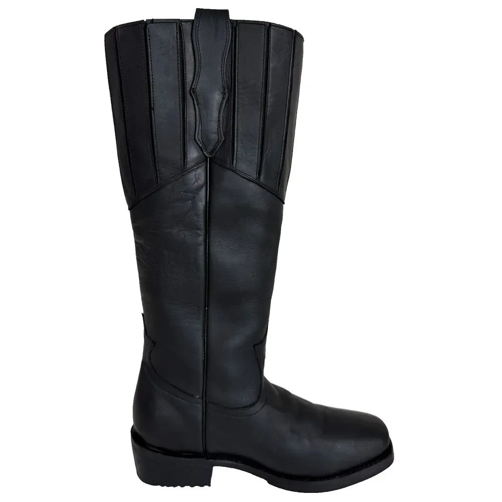 Bed Stu Oak Tree Farms Preacher Black Pull on Boots Bovine Leather Men Size 8.5